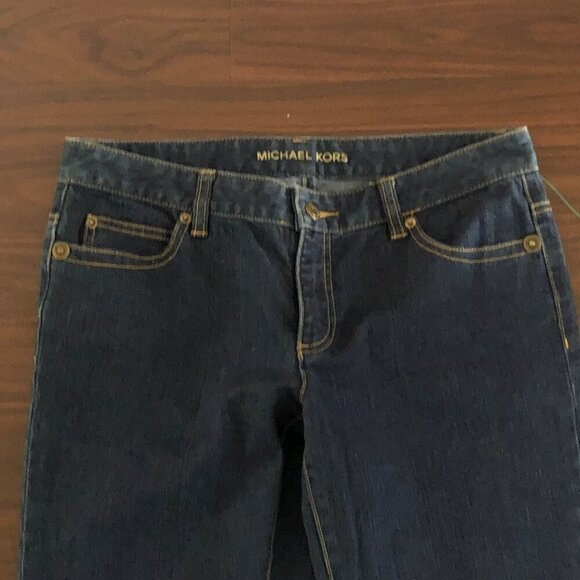 Michael Kors Womens Jeans Dark Wash Size 6 Brown Stitching - Picture 4 of 11